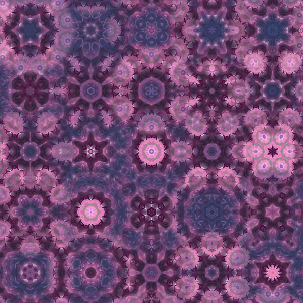 Abstraktní Ilustrace Kaleidoskopického Vzoru Purpurovými Růžovými Barvami — Stock fotografie
