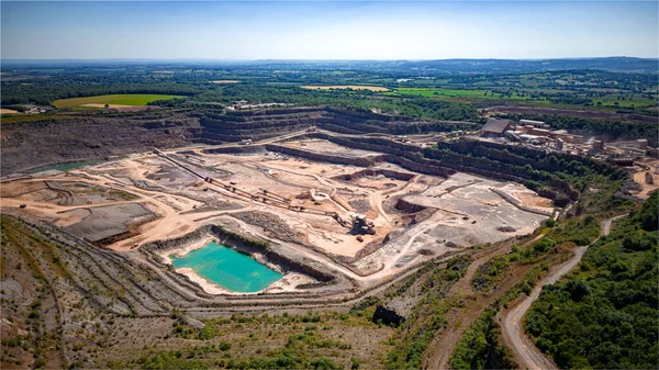 Aerial Drone Shot Small Open Pit Coal Mine Colombia — Stock Photo, Image