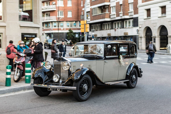 historic car in the city. Rolls Royce Wraith