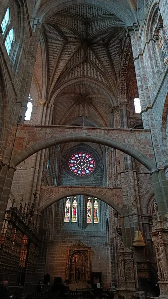 Vertical Shot Cathedral Saviour Avila Spain — Stock Photo, Image