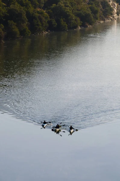 Una Vista Aérea Viaje Kayak Por Río Tajo Centro España — Foto de Stock