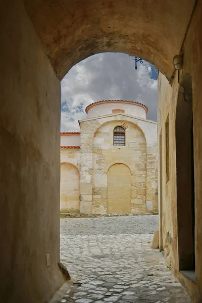 Narrow Street Old Houses Historic Center Otranto Town Puglia Italy — Fotografia de Stock