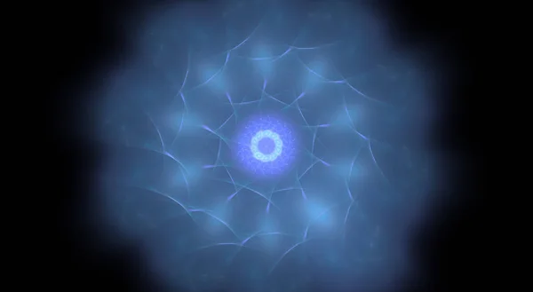 Digital Render Beautiful Exquisite Blue Fractal Patterns Rotating Circular Star — Stock Photo, Image