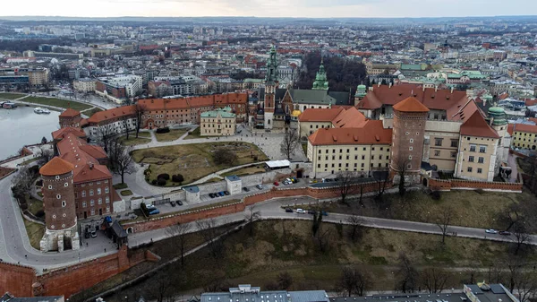 Вид Воздуха Старый Польский Город Краков — стоковое фото