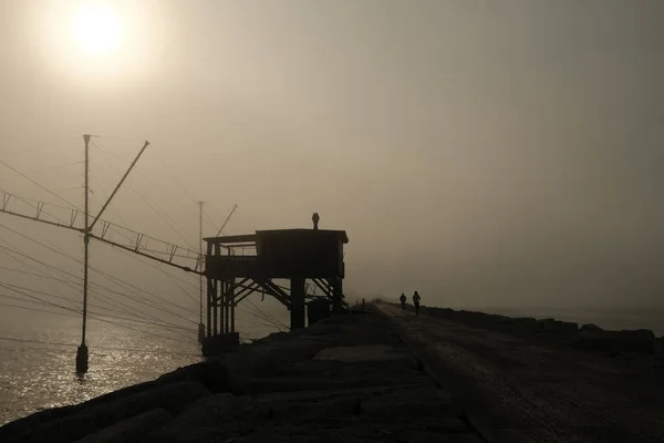 Uma Vista Panorâmica Uma Estação Pesca Madeira Tradicional — Fotografia de Stock