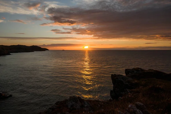 Крупним Планом Море Відображенням Заходу Сонця — стокове фото