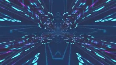 Renkli fraktal desen hareketleriyle soyut bir döngü animasyonu