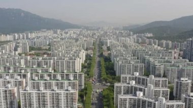Seul, Kore 'deki apartmanların insansız hava aracı görüntüleri.