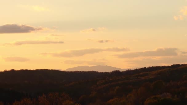 Eine Wunderschöne Hügellandschaft Sonnenuntergang Kreis Arges — Stockvideo