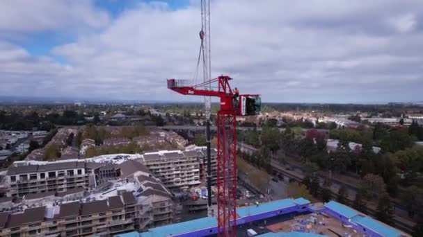 Construction Crane Sunnyvale California Silicon Valley Bay Area — Stock Video