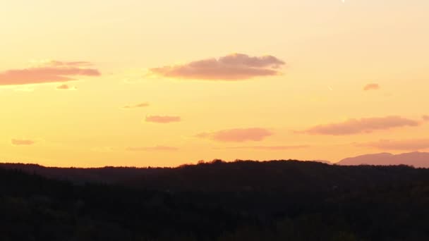 Eine Wunderschöne Hügellandschaft Sonnenuntergang Kreis Arges — Stockvideo