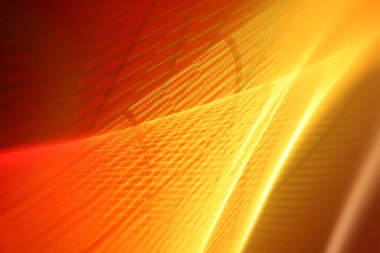 Sarı bir yüzeyde soyut bir ışık çizgisi var.