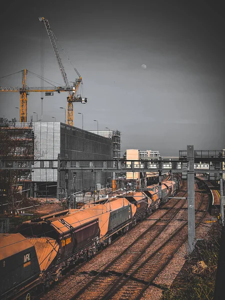 Vertical Shot Construction Site Newbury Train Station — Stock Photo, Image