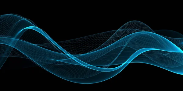 美しいカラーライトダークブルー抽象的な波のデザイン — ストック写真