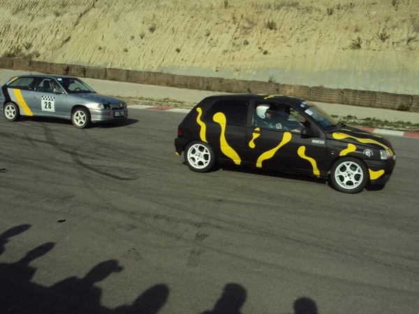 Voiture Course Sur Piste Asphalte Renault Clio — Photo