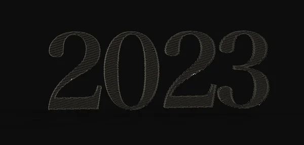 Крупним Планом Чорний Рік 2023 Ізольований Темному Фоні — стокове фото