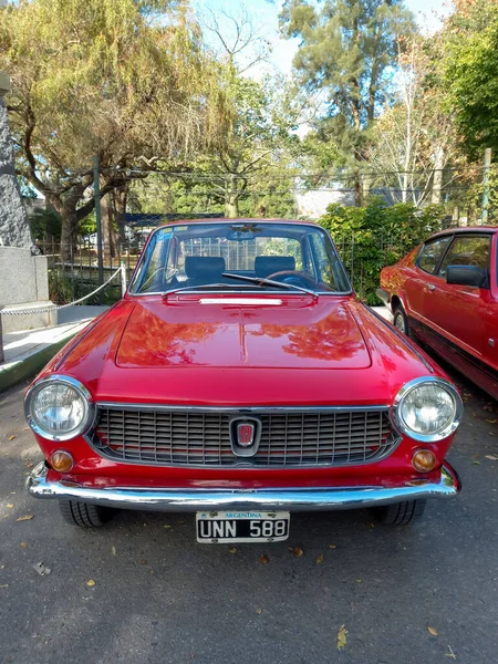 Alte Sportliche Rote Fiat 1500 Coupé Vignale Fastback Berlinetta Ende — Stockfoto