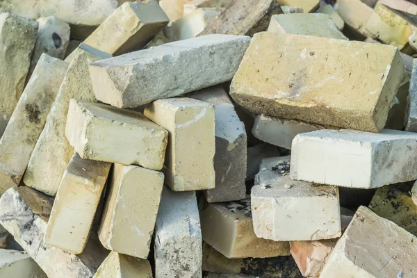 Closeup Shot Yellow Bricks Piled Each Other — Stock Photo, Image