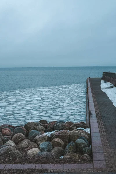 Retrato Del Mar Helsinki Finlandia Durante Invierno — Foto de Stock