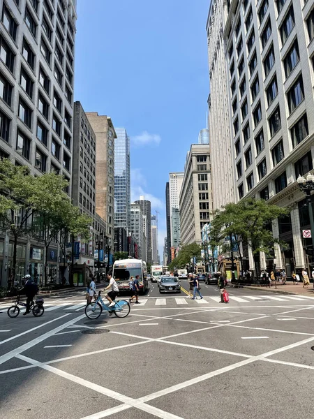 Eine Vertikale Ansicht Der Straße Chicago Usa — Stockfoto