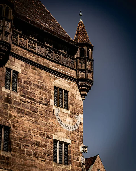 Uma Bela Vista Uma Igreja Sob Céu Azul Nuremberga — Fotografia de Stock