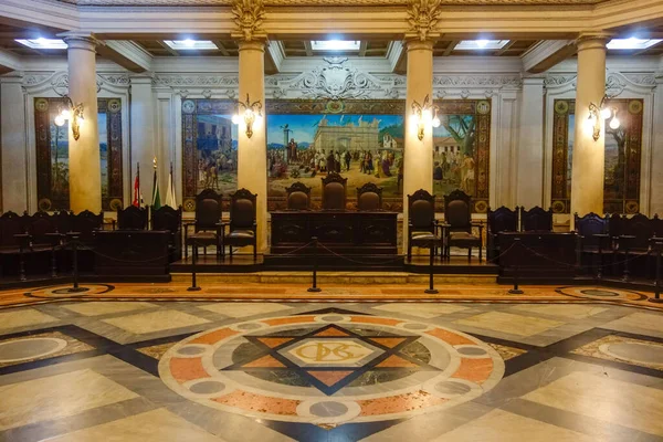 Vista Interna Dell Edificio Del Museo Del Caffè Santos Brasile — Foto Stock