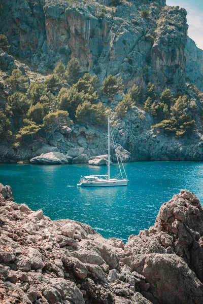 Vacker Utsikt Över Båtar Ett Hav Mallorca — Stockfoto