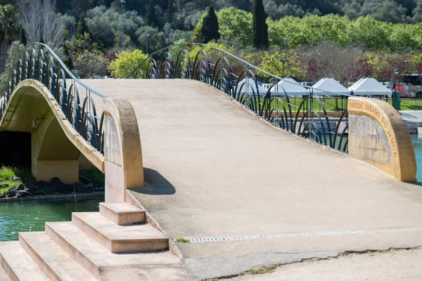 Eine Alte Holzbrücke Jamor Urban Park Lissabon Portugal — Stockfoto