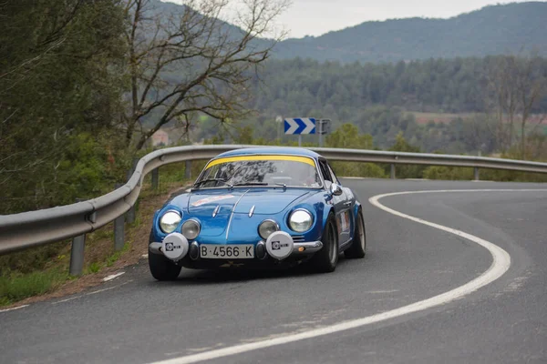Französisches Auto Asphalt Rallye Blaue Alpine A110 — Stockfoto
