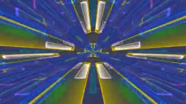 Renkli fraktal desen hareketleriyle soyut bir döngü animasyonu