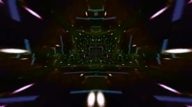 Renkli fraktal desen hareketleriyle soyut bir döngü animasyonu