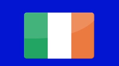 Mavi ekranda beliren İrlanda bayrağının dijital bir görüntüsü