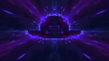 Renkli fraktal desen hareketleriyle soyut bir döngü animasyonu