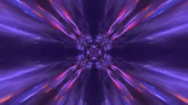 Renkli fraktal desen hareketleriyle soyut bir döngü animasyonu