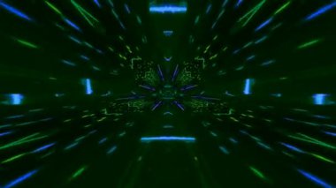 Renkli fraktal desen hareketleriyle soyut bir döngü animasyonu