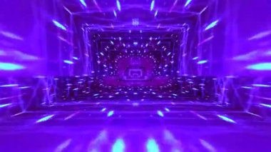 Renkli fraktal desen hareketleriyle soyut bir döngü animasyonu