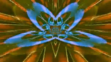 Renkli fraktal desen hareketleriyle soyut bir döngü animasyonu