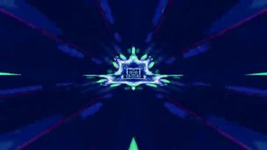 Renkli fraktal desen hareketleriyle soyut bir döngü animasyonu