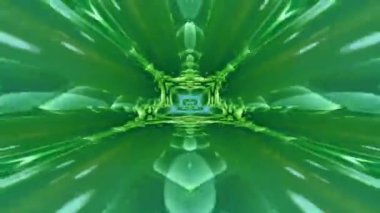 Renkli fraktal desen hareketleriyle soyut bir döngü animasyonu