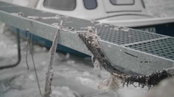 Pohled Zamrzlé Jezero Biel Chladném Zimním Počasí — Stock video