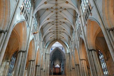 York, North Yorkshire, İngiltere 'deki tarihi York Minster' ın iç çekimi..