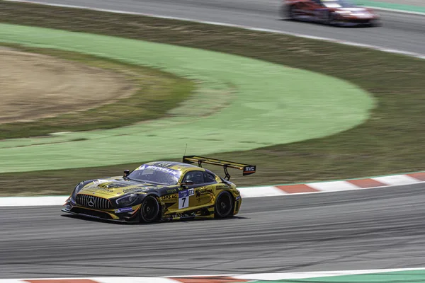 Selektivní Ostření Snímku Mercedes Benz Amg Gt3 Rychlého Závodního Vozu — Stock fotografie