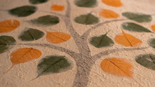 カラフルな木の葉の生地のクローズアップショット — ストック写真