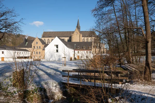 Altenberg Cathedral Snow Winter Germany — Stock Photo, Image
