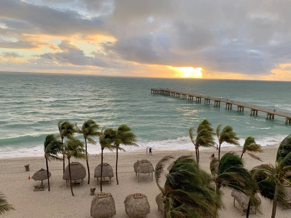 Beautiful Sunset Newport Pier Miami — Stock Photo, Image