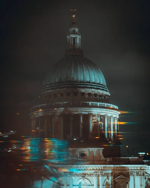 Uma Vista Noturna Catedral São Paulo Londres — Fotografia de Stock