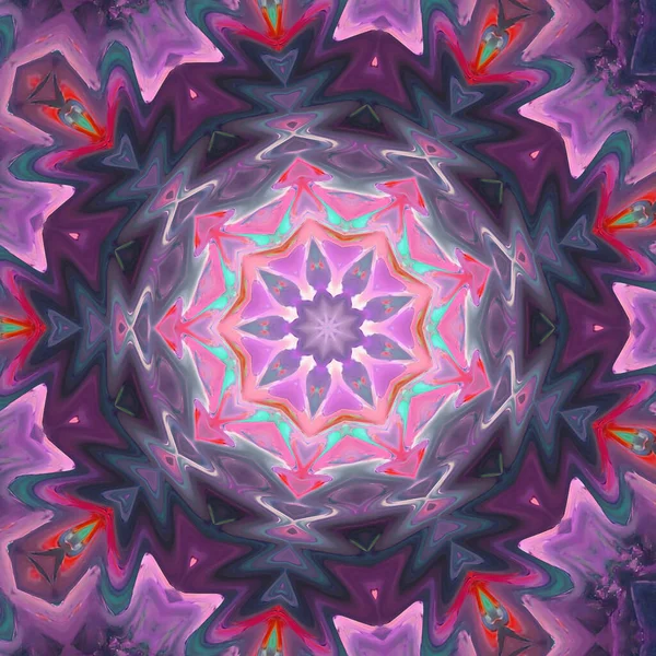 Egy Absztrakt Illusztráció Kaleidoszkóp Minta Lila Rózsaszín Színekkel — Stock Fotó