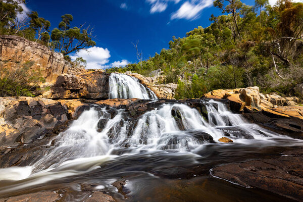 Mackenzie waterfall and Mackenzie River in Grampians National Park, Victoria Australia