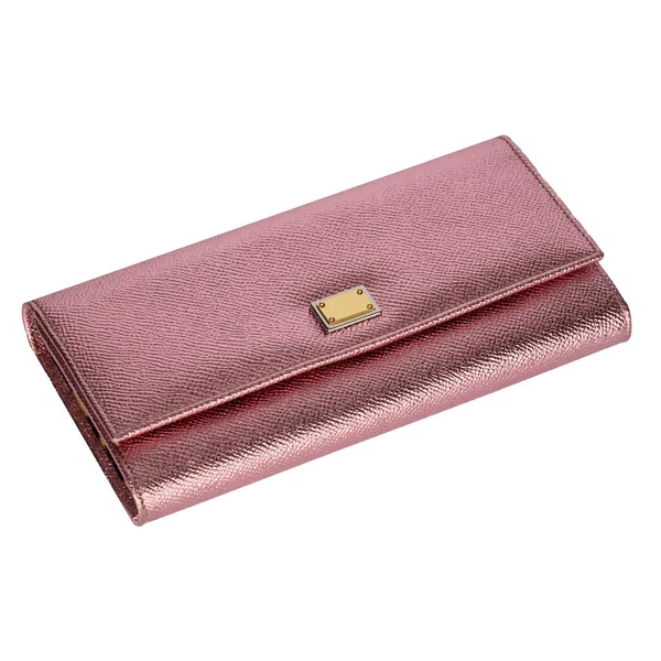 Cartera Lujo Para Damas Rosa Brillante Elegante Billetera Sobre Fondo — Foto de Stock