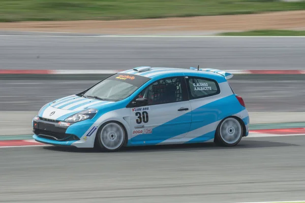 Carro Corrida Pista Asfalto Renault Clio — Fotografia de Stock